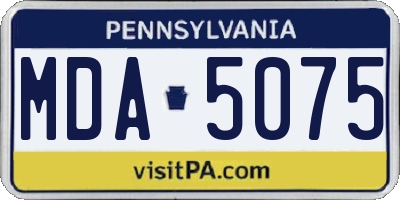 PA license plate MDA5075