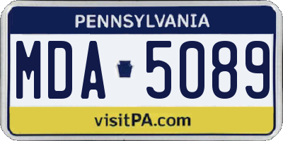 PA license plate MDA5089