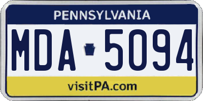 PA license plate MDA5094