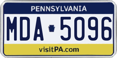 PA license plate MDA5096