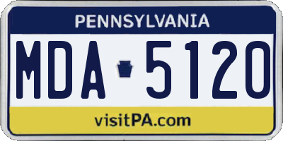 PA license plate MDA5120