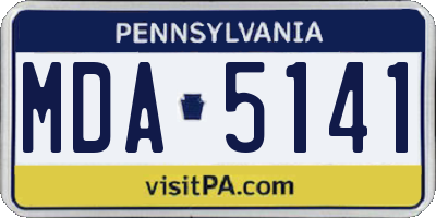 PA license plate MDA5141