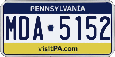 PA license plate MDA5152