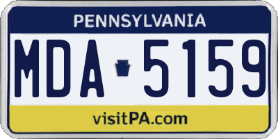 PA license plate MDA5159