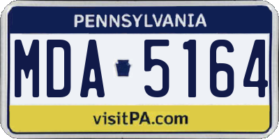 PA license plate MDA5164