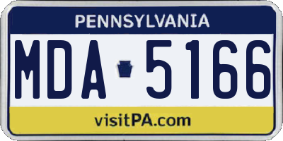 PA license plate MDA5166