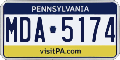 PA license plate MDA5174