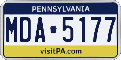 PA license plate MDA5177