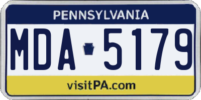 PA license plate MDA5179