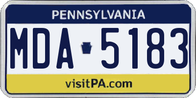 PA license plate MDA5183
