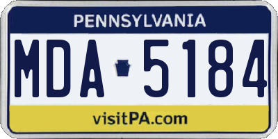 PA license plate MDA5184
