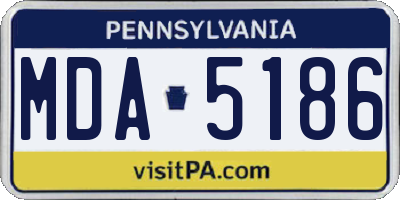 PA license plate MDA5186