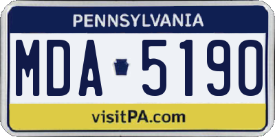 PA license plate MDA5190