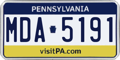 PA license plate MDA5191