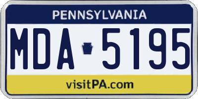 PA license plate MDA5195