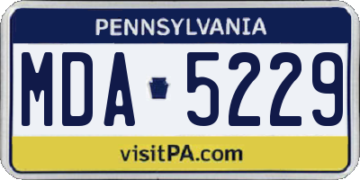 PA license plate MDA5229