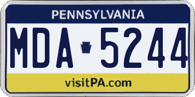 PA license plate MDA5244
