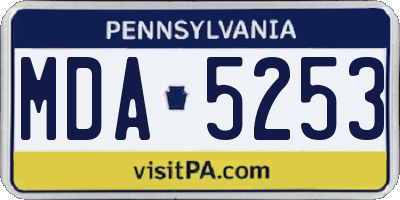 PA license plate MDA5253