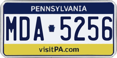 PA license plate MDA5256