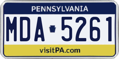 PA license plate MDA5261