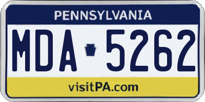 PA license plate MDA5262