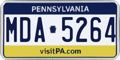 PA license plate MDA5264