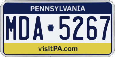 PA license plate MDA5267