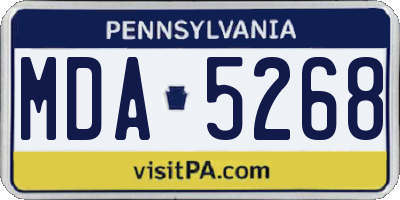 PA license plate MDA5268