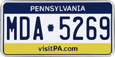 PA license plate MDA5269