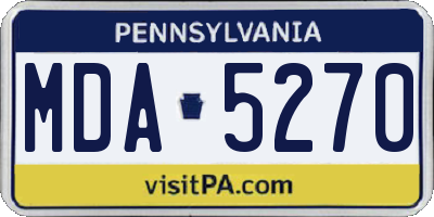 PA license plate MDA5270