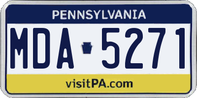 PA license plate MDA5271