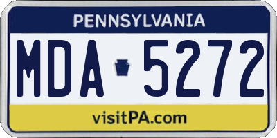 PA license plate MDA5272