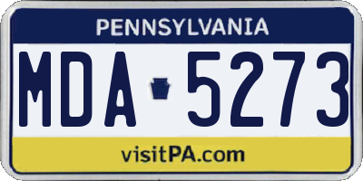 PA license plate MDA5273