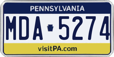 PA license plate MDA5274