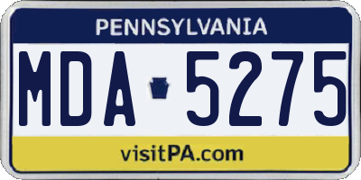 PA license plate MDA5275