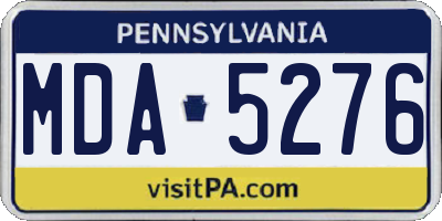 PA license plate MDA5276