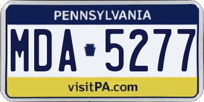 PA license plate MDA5277