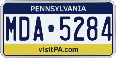PA license plate MDA5284