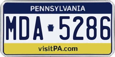 PA license plate MDA5286