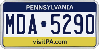 PA license plate MDA5290