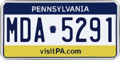 PA license plate MDA5291