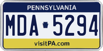 PA license plate MDA5294