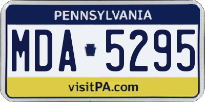 PA license plate MDA5295