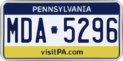 PA license plate MDA5296