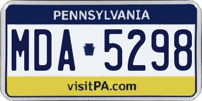 PA license plate MDA5298