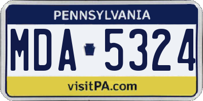 PA license plate MDA5324
