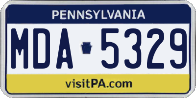 PA license plate MDA5329