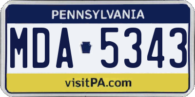 PA license plate MDA5343