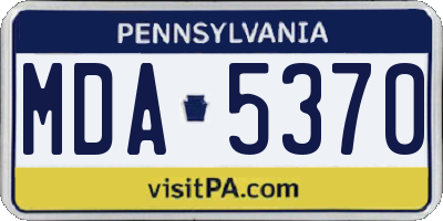 PA license plate MDA5370