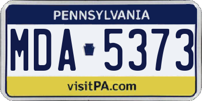 PA license plate MDA5373